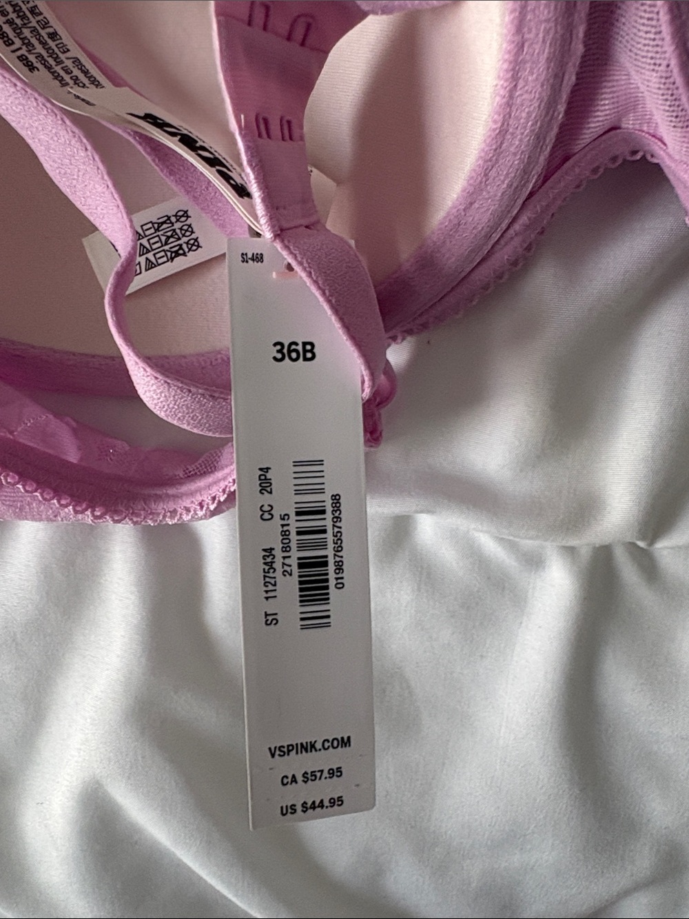 BNWT PINK Victoria's Secret Pink Lace Balconette Bra 36B - Picture 7 of 9